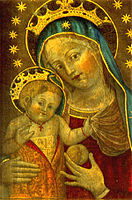 Art work of St. Catherine of Bologna, the patron Saint of artists.