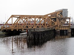 Charles River Bridge from side with train 2013.JPG