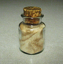 A bottle of homemade cinnamon sugar. Cinnamon Sugar.JPG