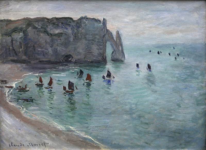 File:Claude Monet-Etretat the Aval door fishing boats leaving the harbour mg 1819.jpg