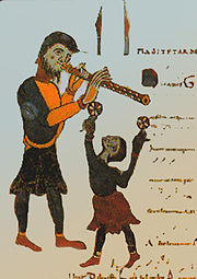 Жонглёры. Миниатюра. Ms. latin 1118; f. 112. Париж. Национальная библиотека Франции