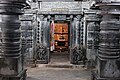 Closed mantapa with lathe turned pillars facing the sanctum in the Sadashiva temple at Nuggehalli.JPG