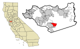 Contra Costa County California Incorporated and Unincorporated areas Blackhawk-Camino Tassajara Highlighted.svg