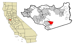 Contra Costa County California Incorporated and Unincorporated areas Blackhawk-Camino Tassajara Highlighted.svg