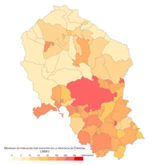 Densidad de población por municipio