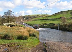 Ford through the brook on the road to Tissington Crossing the ford - geograph.org.uk - 320758.jpg