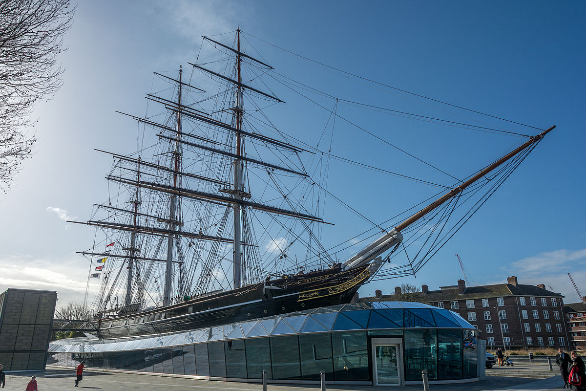 カティーサーク 1869年 帆船 イギリス Cutty Sark 【額縁印刷】 壁紙ポスター 594×431mm （はがせるシール式） 011SGE2