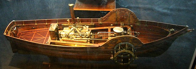 Model of a steamship, built by d'Abbans in 1784