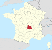 Lage des Departements Puy-de-Dôme in Frankreich
