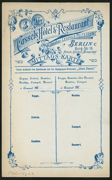 File:DAILY MENU (held by) CASSELS HOTEL & RESTAURANT (at) "BERLIN, GERMANY" (HOTEL & REST;) (NYPL Hades-274512-468787).jpg