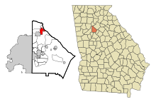 DeKalb County Georgia Incorporated a Unincorporated areas Doraville Highlighted.svg