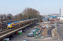 Het voormalige spoorviaduct van Delft