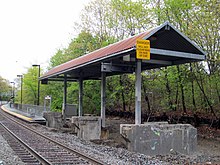 The demolished inbound mini-high platform in May 2017