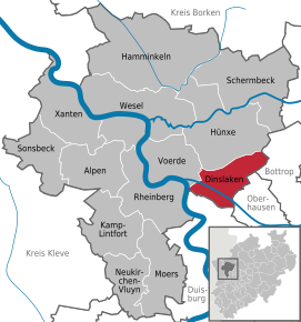 Poziția localității Dinslaken