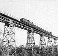 Dowery Dell Viaduct with steam train passing towards Longbridge in 1958