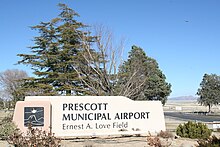 View of airport from Hwy 89