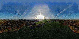 2D plane of a 360deg sphere panorama
(view as a 360deg interactive panorama) Eckersdorf OT Hardt 360 pano.jpg