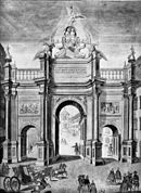 L'arc de triomphe élevé pour le passage de Marie-Antoinette en 1770.