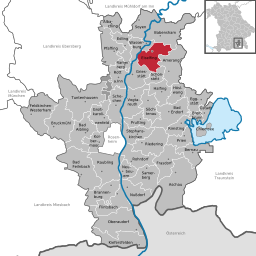 Läget för Eiselfing i Landkreis Rosenheim