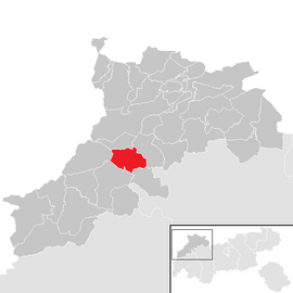 Poloha obce Elmen v okrese Reutte (klikacia mapa)