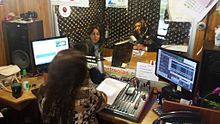 Sports Subsecretary of Chile Nicole Sáez during an interview on Radio Entreolas, in August 2015.
