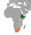 Location map for Ethiopia and South Africa.