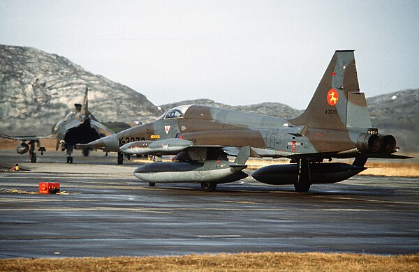 A Dutch F-5 Freedom Fighter at Bodø in 1982