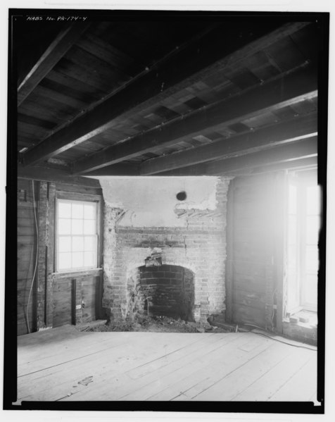File:FIRST FLOOR, FIREPLACE IN NORTHEAST CORNER - House, U.S. Route 1 vicinity (moved to Bacton), Concordville, Delaware County, PA HABS PA,23-CON,2-4.tif
