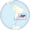 Falkland Islands on the globe (zoom) (Chile centered).svg