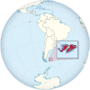 Falkland Islands on the globe (zoom) (Chile centered) .svg