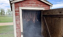 Mennonite farmer sausage in a smoke shack Farmersausage.jpg