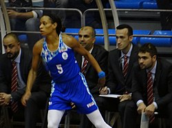 Thomas playing for Ormanspor against Fenerbahce (2017) Fenerbahce Women's Basketball vs Orman Genclik TWBL 20171007 (44).jpg