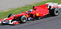 Alonso in his car