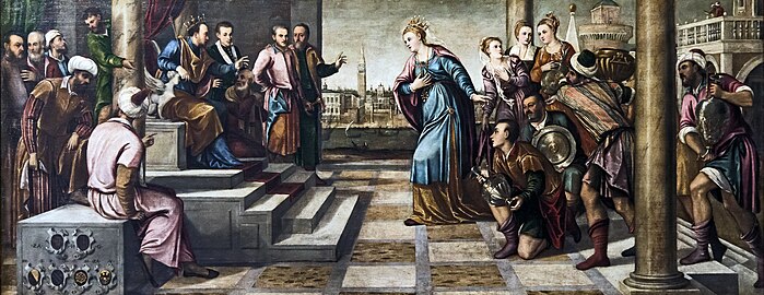 La visite de la reine de Saba à Salomon par Bonifacio de' Pitati