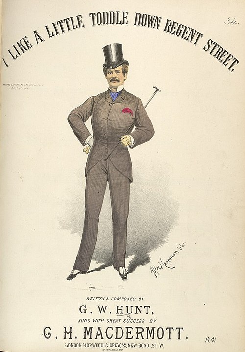 Cover for I Like A Little Toddle Down Regent Street (1882) - sung by G. H. MacDermott