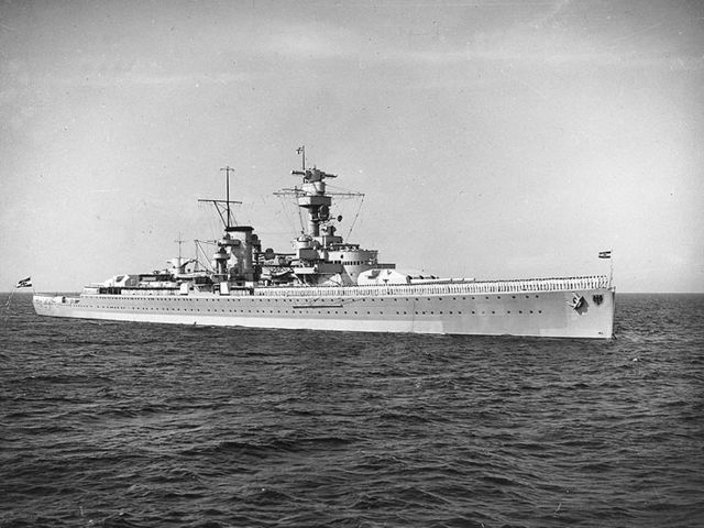 The German cruiser Deutschland, which prompted significant revisions to what eventually became the Dunkerque class