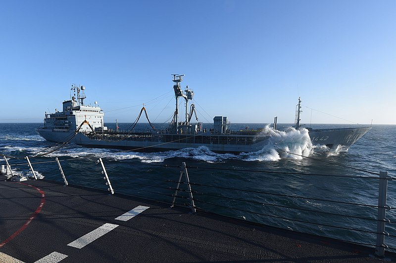 File:German tanker Spessart (A1442) underway in the North Sea on 19 February 2019 (190219-N-JX484-647).JPG