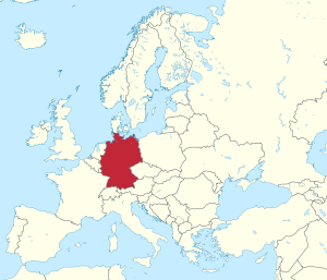 Germany (1990-present) Germany in Europe (-rivers -mini map).svg