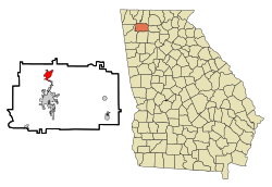 Emplacement dans le comté de Gordon et l'État de Géorgie