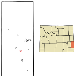 Posizione di Yoder nella contea di Goshen, Wyoming.