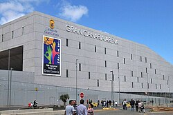 Gran Canaria Arena s plakátem FIBA ​​​​Basketball World Cup.jpg