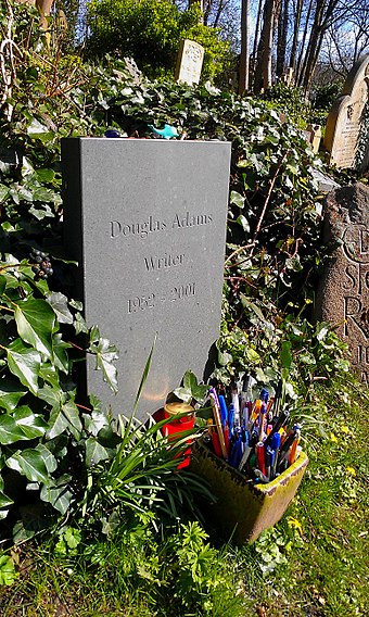 Adams's gravestone, Highgate Cemetery, North London