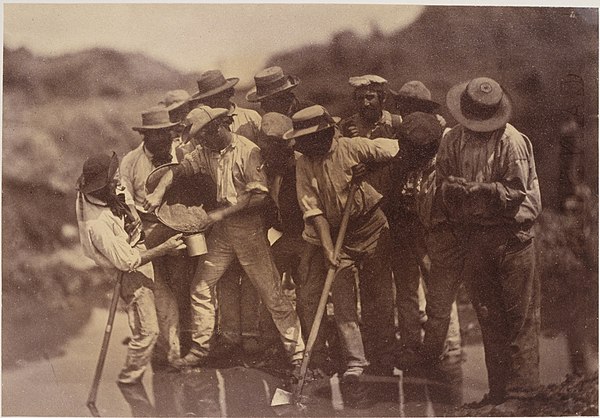 Richard Daintree and Antoine Fauchery (circa 1858) A gang of diggers at Forrest Creek, Chewton