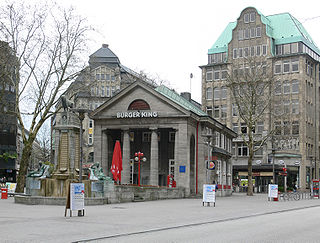 Mönckebergstraße thoroughfare in Hamburg, Germany