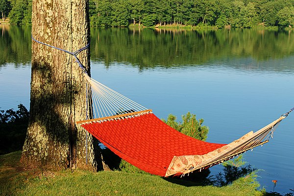 Hammock with a lakeside view