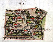 Heudorf bei Messkirch um 1575 Haufendorf.jpg