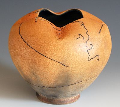 Modern raku ware vase.