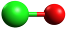 Struttura 3D a sfere dell'anione ipoclorito