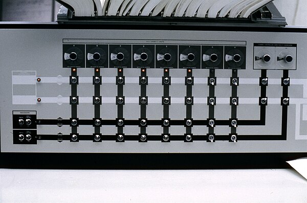 Left side, 2167 configuration console for the IBM/System 360 Model 67-2 (duplex) at the University of Michigan, c. 1969