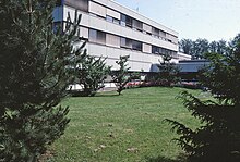 Grounds and one building of the IBM Research and Development campus in Böblingen, as seen in 1984